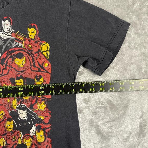 2000s Y2k Vintage Marvel Iron Man Superhero Comic T-Shirt Black Size XS - Picture 4 of 6